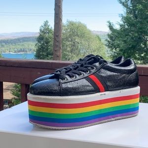 Rainbow Cape Robbin Platform Sneakers